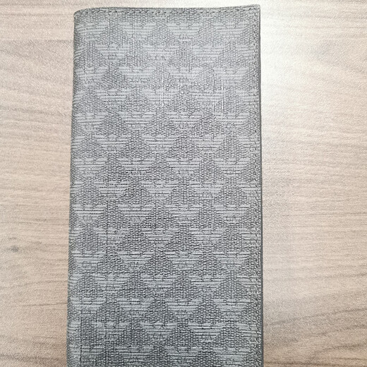 Armani (Emporio Armani) eagle logo all-over folding long leather card holder wallet is out of stock and will not be exchanged or returned, black, one size fits all