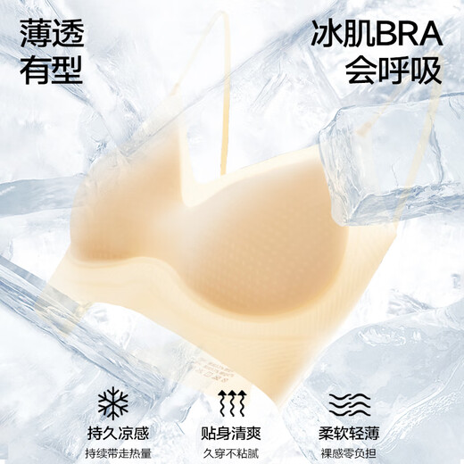 氧心（YANGXIN）两件装夏季内衣女聚拢无痕胸罩无钢圈背心式美背运动女士文胸 香槟+浅紫【吊带款】 L