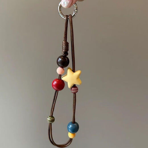 Beiyipin mobile phone hanging decoration retro stars oil wax rope mobile phone lanyard anti-lost and anti-stolen liberation two-hand hand hanging hanging neck mobile phone wrist lanyard