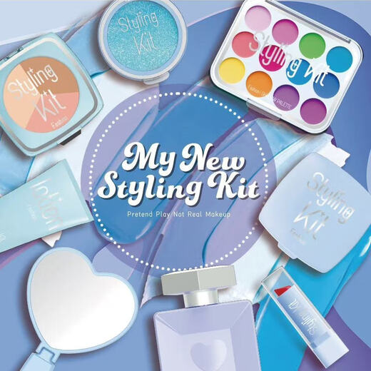 AI Style Baby Cosmetics Simulation Children's Cosmetics Play House Makeup Toys Toys Girl Princess Adorn Makeup Pink Set (Ensemble de 12 pièces) pas s'appliquer (pas de couleur)