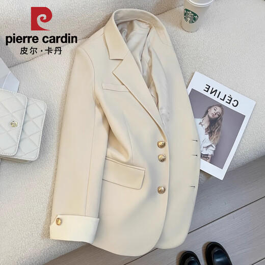 Pierre Cardin 2025 Spring New Design Mint Green Suit Jacket Women's Korean Style Casual Small Suit 2024 Beige 2025 Regular L Recommendation 110-125 Jin Jin equals 0.5 kg