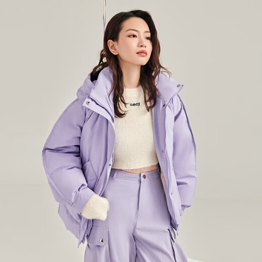 雪中飞【反季清仓】百搭经典时尚双重门襟包容宽松女士中长款羽绒服女 浅酡粉|1591 M /165/88A