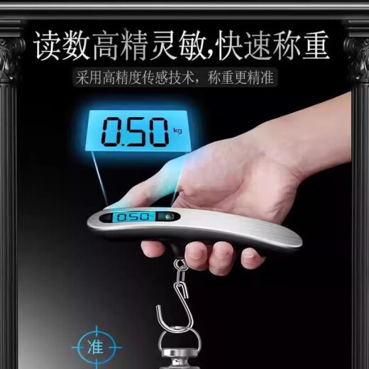 京严匠造高精度手提电子秤家用便携式吊钩秤迷你精准挂钩称行李克秤鱼器
