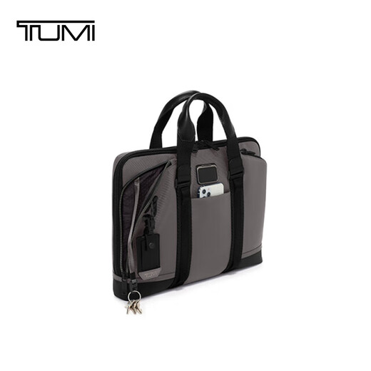 TUMI ALPHA BRAVO business briefcase charcoal black men's laptop bag charcoal black 15 inches