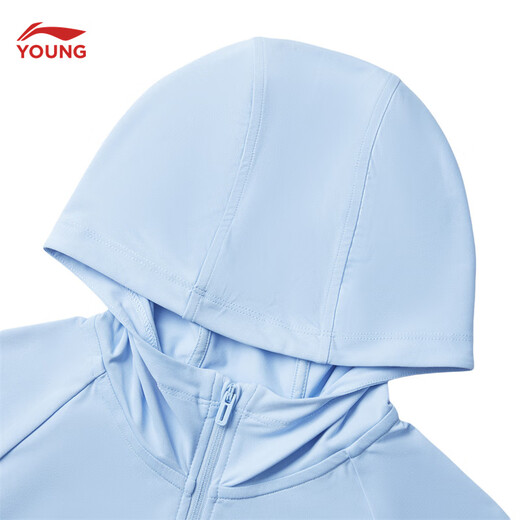Li Ning Children's Clothing Children's Sun Protection Clothing for Men and Women Spring and Summer Knitted Cool Sun Protection Clothing Sports Jacket YFDV127 New Aurora Blue-4 140