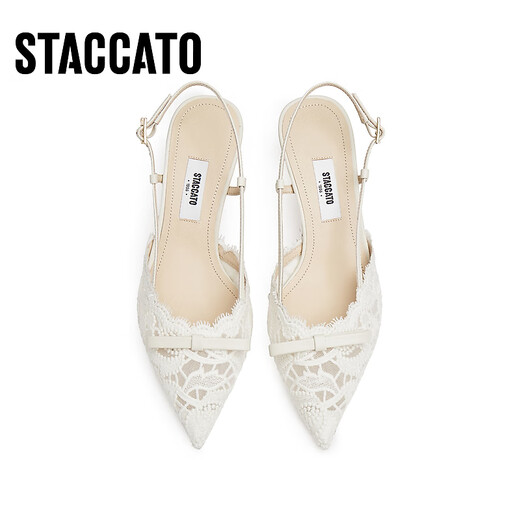 Sijiatu Yang Mi same style as 2025 autumn Burano fairy stiletto high heel sandals EC134CH5 vanilla cream rice 36