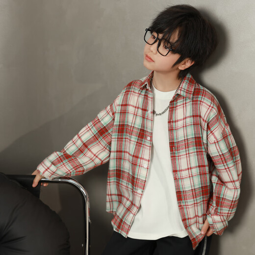 LUSON Chen Dazhu Boys' Shirts Spring and Autumn New Boys Casual Jackets Children's Thin Early Autumn Shirts New Year's Eve Clothes