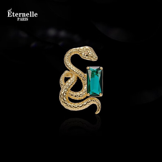 Eternelle French Eternal Snake Kiss Brooch Women's High-end Design Accessories Lapel Pin Pin Buckle Temperament Corsage Bright Gold