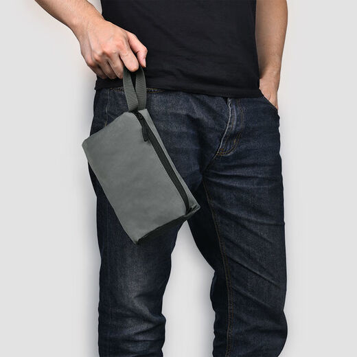 Toiletries bag, men's travel and business trip amenity three-piece set, portable waterproof cosmetic bag, women's outdoor supplies storage bag, small carbon gray