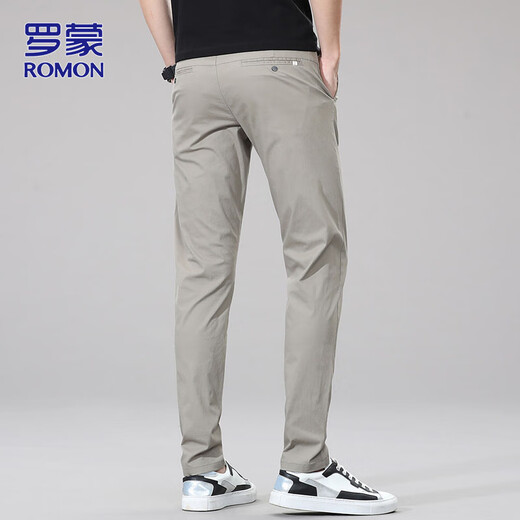 Pantalones de Romon Summer Slim Casual Pants casual de moda Pantalones de pies de moda para hombres Pantalones de hombres versátiles