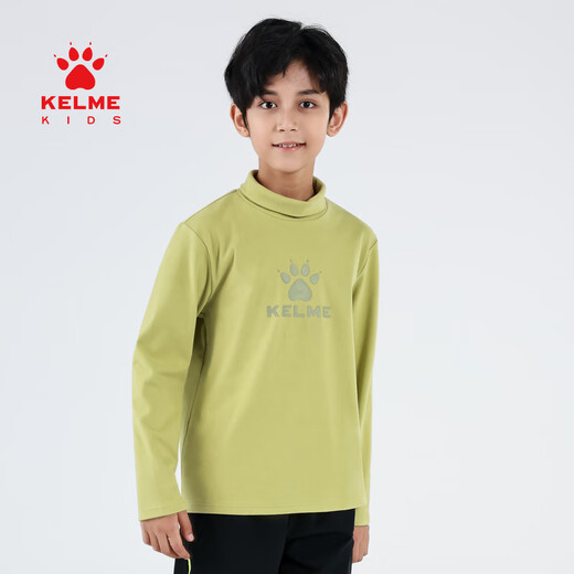 卡尔美（KELME）儿童高领打底衫紧身衣男女童运动跑步足球训练服上衣 都市灰 120cm