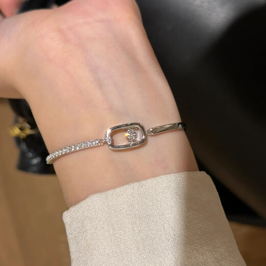 Slightly simple temperament, commuter sparkling open adjustable bracelet, versatile workplace bracelet, matching pearl bracelet