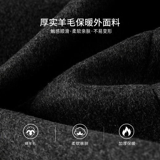 Shanshan wool thickened woolen coat for men in autumn and winter, warm, soft, skin-friendly, business casual mid-length coat