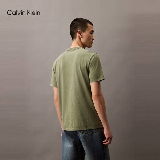 Calvin Kleinjeans 25 Frühlings- und Sommer Neue Herren-Casual Trend CK Briefe Drucken reine Farbe reines Baumwoll kurzärmelige T-Shirt 4RB854G