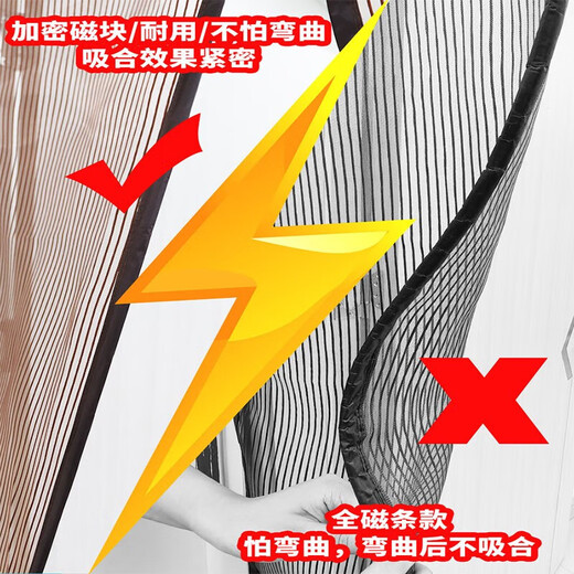 HAOFANJIE anti-mosquito door curtain magnetic door curtain screen door curtain invisible door sand curtain anti-mosquito net entry door screen window net self-installed screen curtain 90*210cm King Kong mesh striped coffee color