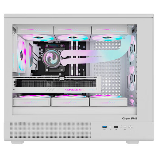 长城（Great Wall）魅影M2W PRO白色电脑机箱（隐藏式金属面板/玻璃侧板/360水冷/12风扇位/双塔热管/宽体/支持5090）
