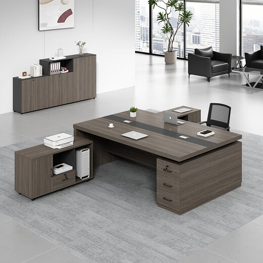 Shusheng boss desk double seat face-to-face office desk and chair combination financial simple modern boss manager desk 1800* 1200 (with movable side cabinet)