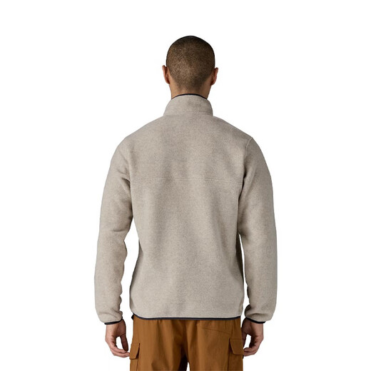 Patagonia short woolen coat Synch Snap-T style fleece thermal top for men and women 25580 25580-Men-OTSM-Oatmeal Gray/Calm Blue M