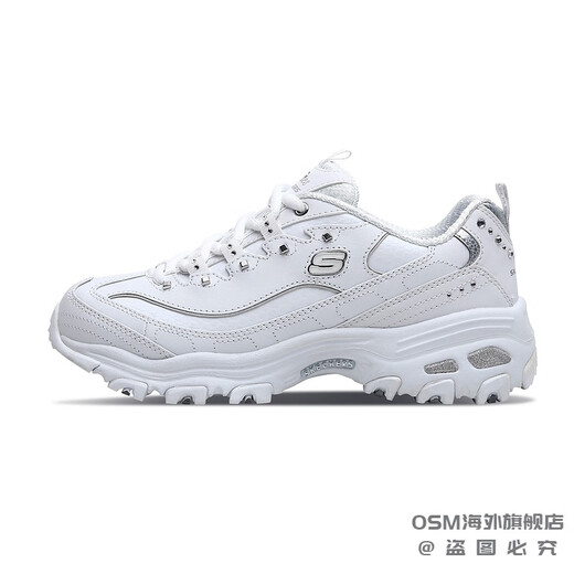 Skechers Panda Shoes Spence Women Women's Searted Daddy Shoes Crivets Легкие кроссовки с толстой накрытой обуви 11979 белые/серебро/WSL 35.5 225 мм
