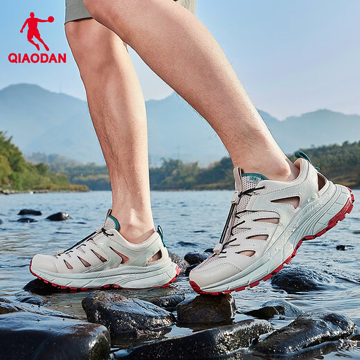 Jordan Kaiyuan V4 sneakers for men 2025 summer new lace-free river-trapping shoes, lightweight and breathable outdoor wading casual shoes, smoke gray/blue 40