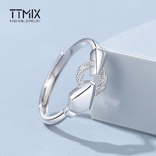 TTMIX live platinum ring for women pt950 platinum zodiac snake ring adjustable 3.7-3.9g