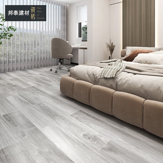 
Grude Japanese light gray wood grain striped floor tiles 200x1200 living room and bedroom balcony anti-slip tiles imitation solid wood floor tiles 12101 200x1200