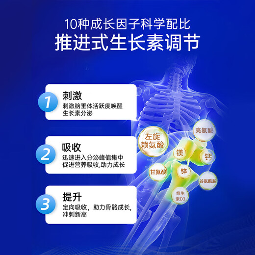 EZZ赖氨酸成长胶囊 儿童青少年 澳洲成长丸成长肽 6岁+ 60粒 [826mg赖氨酸/份]1瓶开拓装