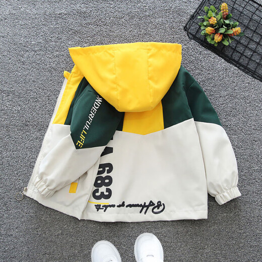 G.DuckKids Brand Veste pour enfants Veste garçons Spring and Automne Style's Childred's Hooded Windbreaker Internet Celebrity Handsome Boys Spring Vêtements Baby Top Black - 683 Modèles 90 Taille recommandée 80 - 90cm 1 et demi - 2 ans