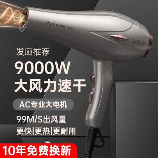 Nomes hair dryer household negative ion high power does not damage the hair dryer hair salon barber shop special hair dryer quick drying top version pure copper AC motor gray household