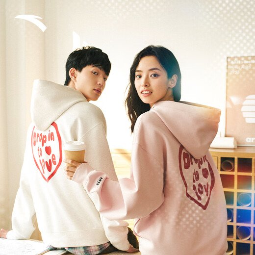 Anta (ANTA) hooded sweatshirt, the same style as men and women couples 2025 autumn new couple loose long-sleeved top 172528701 C3892 gray flower gray-1 S