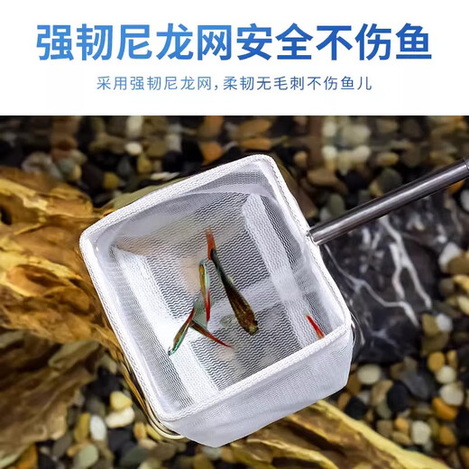 Pet Neighbor Stainless Steel Telescopic Handmade Fishing Net Small Ornamental Fish Guppy Betta Fish Tank 3D Fish Fishing Pocket Fishing Large