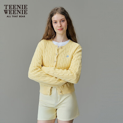 Teenie Weenie [même modèle pour Zhao Lusi] Little Bear's Pull en tricot jaune tricoté Pull de climatisation Cardigan jaune S