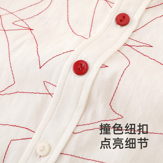 Ying's Haute Couture Series Children's Shirts Spring and Summer Mulberry Silk Long-Sleeved Shirts for Boys and Girls 2025 New Light Apricot White cm 110