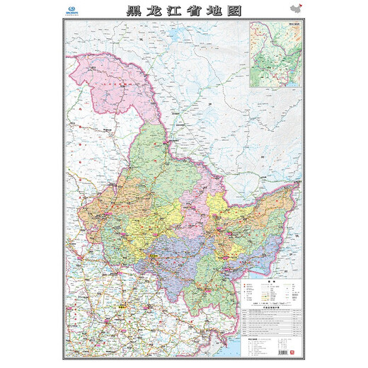 2025 Новая обновленная крупноформатная карта провинции Хэйлунцзян Размер карты примерно 1,1 м