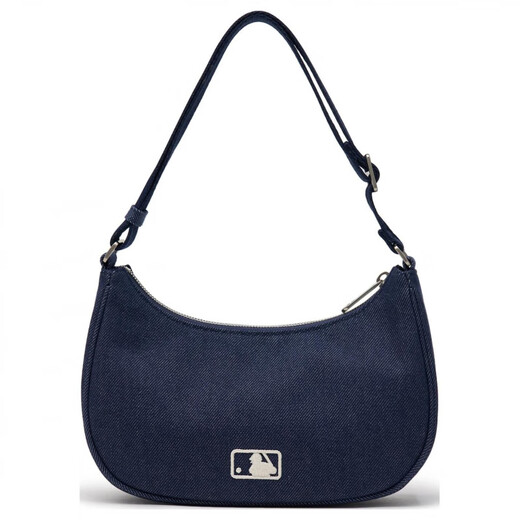 MLB纽约洋基队时尚休闲便携通勤牛仔布腋下包手提手拿包单肩包常规男 靛蓝色