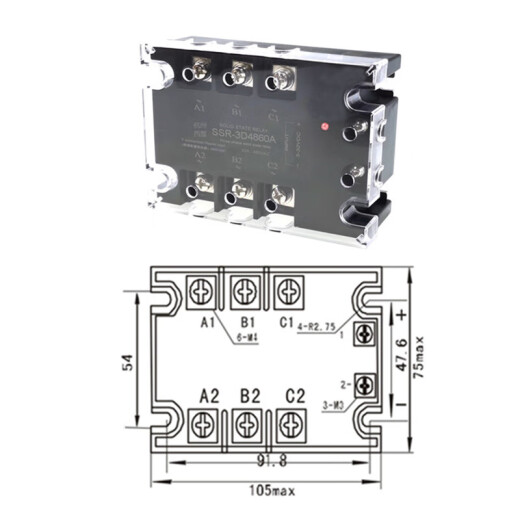 XMSJ定制固态继电器40A60A80A直流控交流SSR-3D4840A380V SA3 JGX TSR SSR-3D4840A