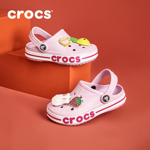 Crocs Bey Kaluban Chaussures pour enfants Chaussures de plage Chaussures de plage garçons et pantoufles de sac pour filles / 207018/207019 POUDRE DE BALLET / POUDGE DE CANDY-6TG 28 (165 mm)