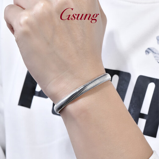 GsunG platinum bracelet PT950 men's pure platinum snake bone chain, personalized retro domineering hollow flat snake chain, can be customized and supports customization of different lengths and weights.