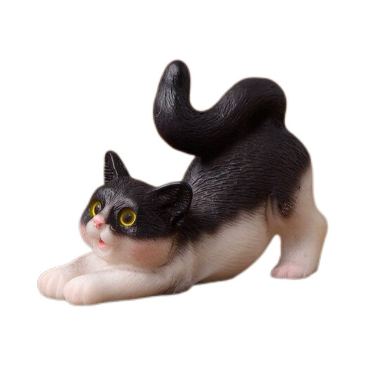 小橘猫摆件手工 仿真小猫桌面小摆件创意微景观树脂工艺品儿童卡 书桌+椅子+书(各1个)