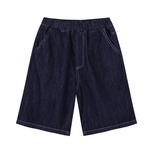 Zuoxi Kinderkleidung Jungen Denim Shorts Sommer Mid-Pants 2025 Neue Kinder dünne Hose dunkle Jeans Farbe 150