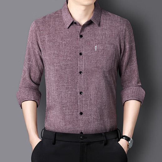 Zhixiang 2025 Camisa de algodón de primavera y otoño y línea de manga larga Camisa de solapa masculina La chaqueta superior de papá versátil e informal 9905 Prince Blue 3xl - sugerido 155/170Jin [Jin equivale a 0.5 kg]