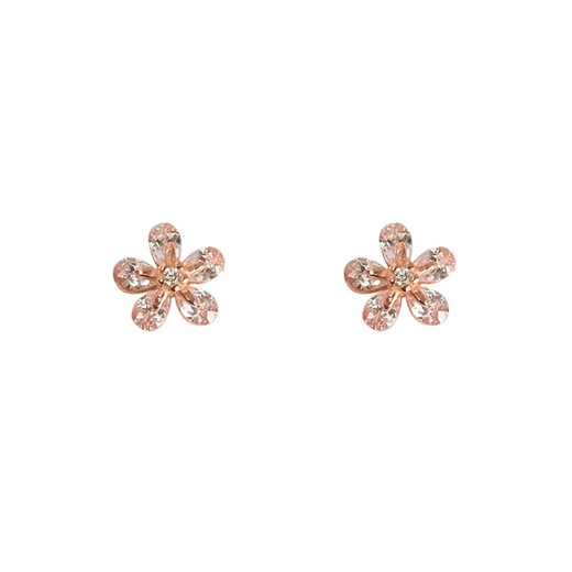 Yican S999 Silver Needle Zircon Flower Earrings Niche Design Earrings 2025 New Style Beautiful Temperament High-end Earrings S999 Silver Needle Zircon Flower Earrings