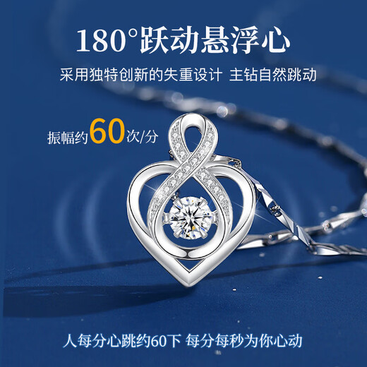 Die einzige (Winy) schlägt Herz 999 Sterling Silber Halskette für Frauen 2025 New Mossanit Diamond Anhänger für Freundin und Frau Geburtstagsgeschenk
