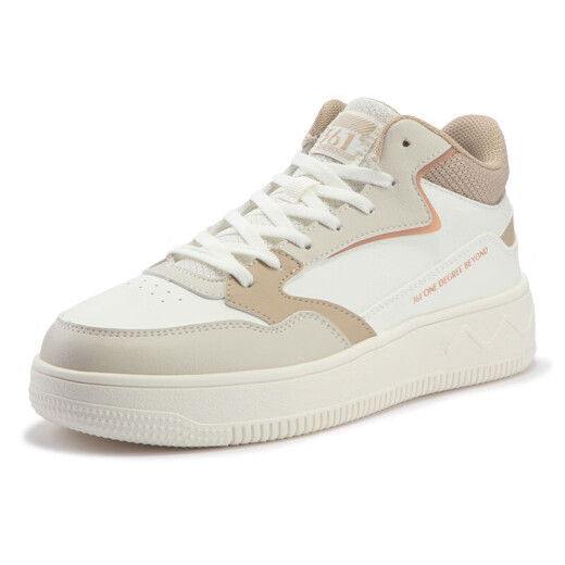 
361 degree casual shoes for women, comfortable and versatile height-enhancing breathable lightweight sports shoes for women, casual shoes for women, feather white/apricot brown [6627-2] 36