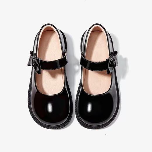 Ershanji 2025 new spring and summer girls performance shoes little girl performance host princess shoes children's leather shoes women's soft sole shoes dress performance shoes black size 32 inner length 19.5cm