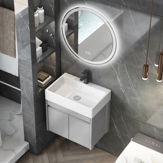 Pangdonglai Quality Petit appartement Armoire de salle de bain Nouveau espace Aluminium Salle de bain Cabinet de lavabo