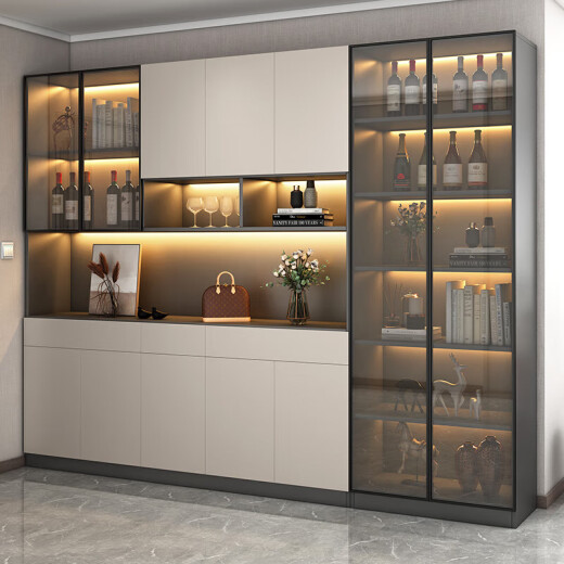 Armoire à vin Yingtang et chaussure armoire à vin intégré Entrée Entrée Armoire à chaussures Cabinet de rangement de portes de porte de porte intégrée 12240 * 40 * 200 Bag à l'étage Installation du sac