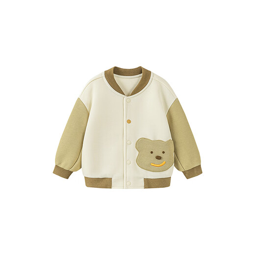 Mini Bala boys and girls contrasting color baseball jacket autumn new baby skin-friendly outdoor jacket 2025 autumn new products almond milk coffee 100