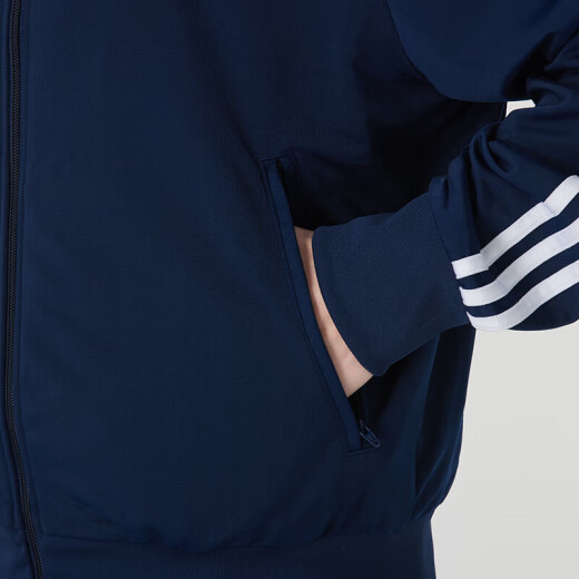 阿迪达斯 （adidas）三叶草外套男2025年春季户外训练针织翻领夹克休闲运动服IR9893 IR9893/深靛蓝/店长推荐 2XL