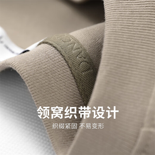 与狼共舞【花卉刺绣】圆领短袖T恤男士2025夏季新款休闲百搭青年上衣6059 卡其701 L (175)